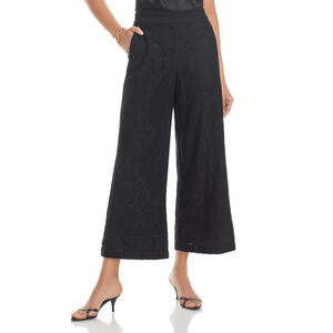 NWT KOBI HALPERIN Anisa Lace Wide Leg Crop Pants In Black $798 - Size 4